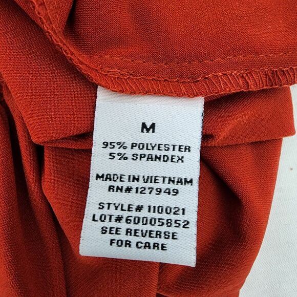 Emma & Michele Women Maxi Dress Medium Red Empire Waist Sleeveless V Neck Hi Low - Picture 9 of 10